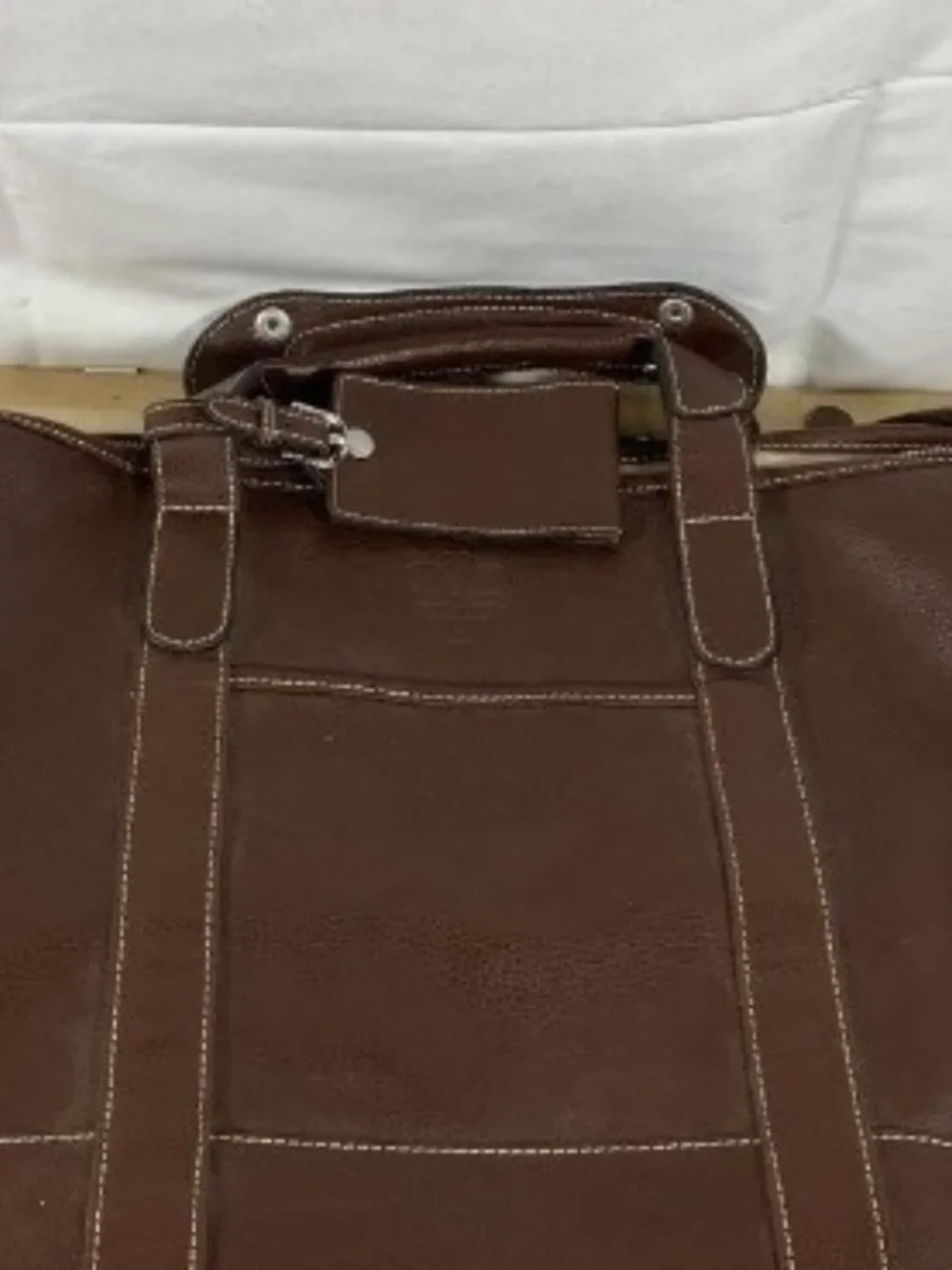 $795 Barrington 360 Brown Pebbled Duffle Weekender Carry On Travel Bag Unixex